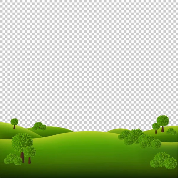 Paisagem Verde Isolado Fundo Branco Com Malha Gradiente Ilustração Vetorial —  Vetores de Stock