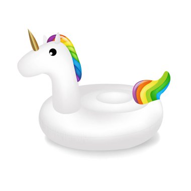 Unicorn Yüzme Havuzu Halkası Gradyan Örgü, Vektör İllüstrasyonu