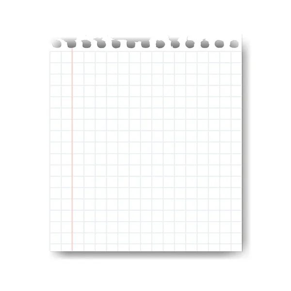 Blatt Papier Auf Weißem Hintergrund Mit Gradientennetz Vektorillustration — Stockvektor