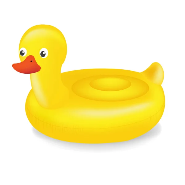 Pływanie Ring Duck Gradientową Siatką Wektor Ilustracja — Wektor stockowy