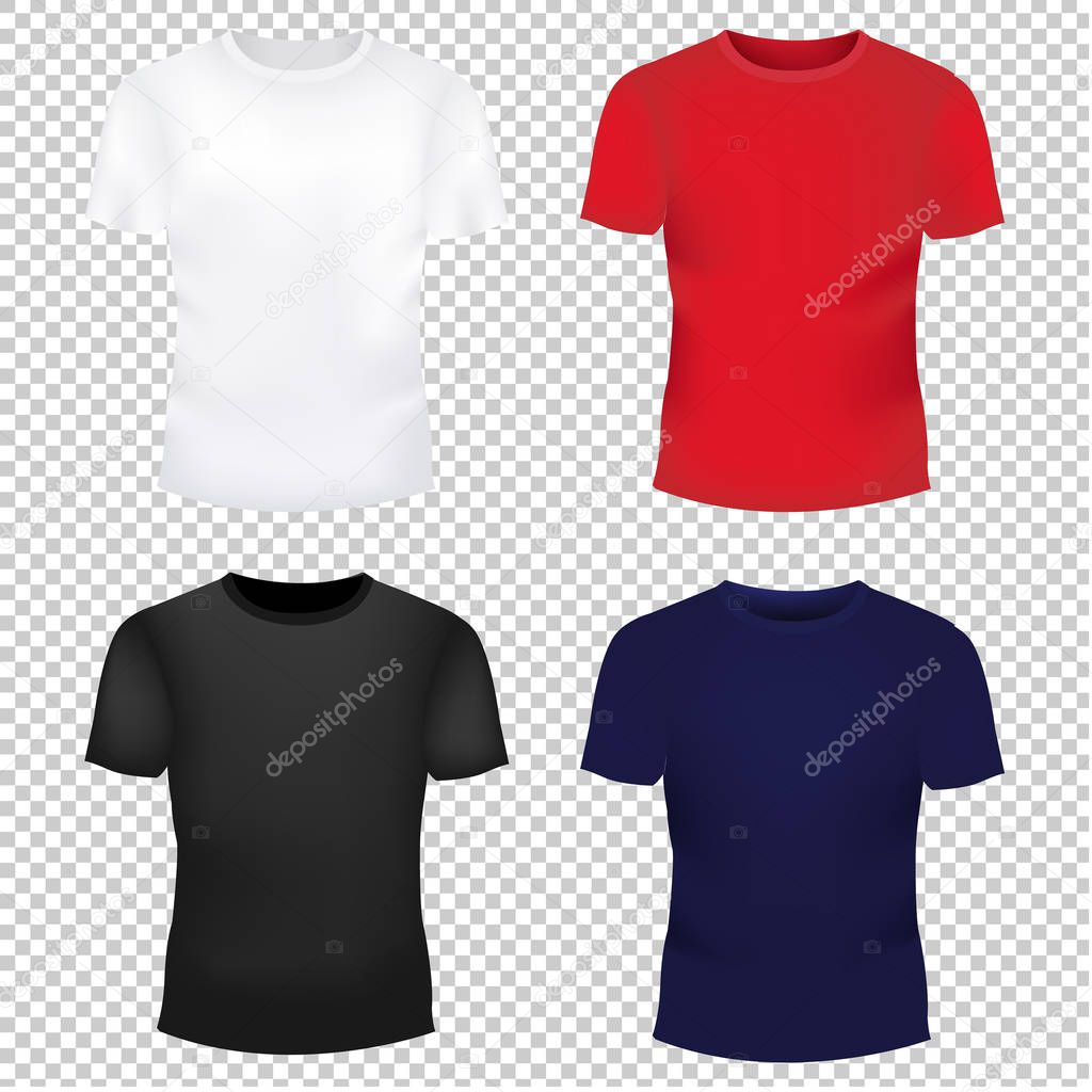 T-Shirt Template Collection With Gradient Mesh, Vector Illustration