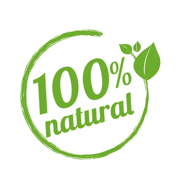 100 Natural Logo Symbol Vector Illustration Vector Illustration — Stock Vector