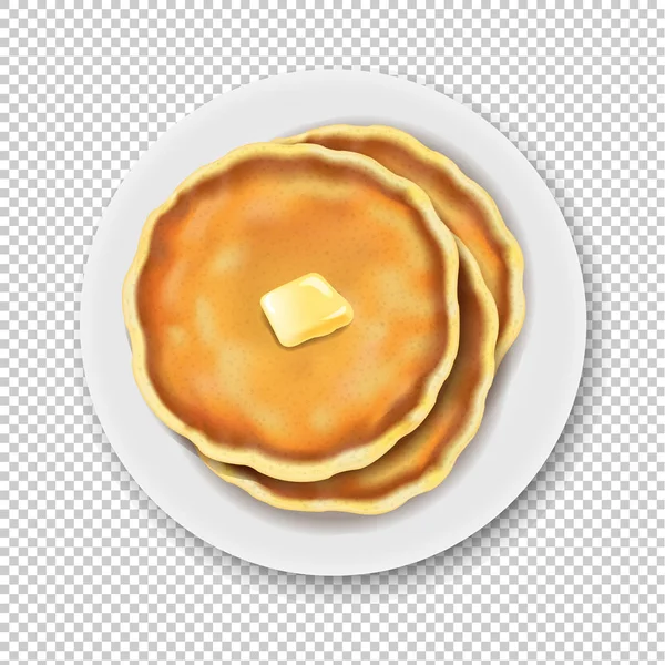 Plate Pancake Isolated Transparent Background Gradient Mesh Vector Illustration — стоковий вектор