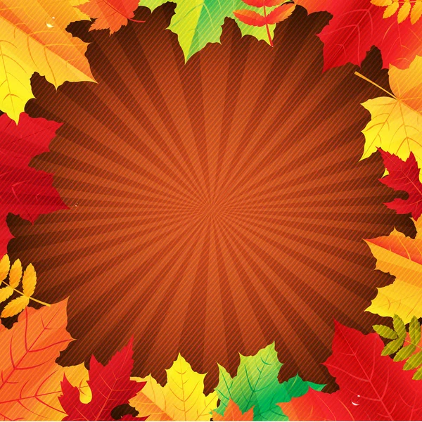 Affiche Automne Avec Feuilles Avec Maille Dégradée Illustration Vectorielle — Image vectorielle