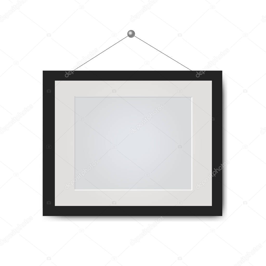 Picture Frame Isolated White Background With Gradient Mesh, Vector Illustration