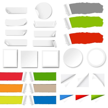Kağıt Etiketli Beyaz Arkaplan Gradyan Örnekleme, Vektör Resimleri