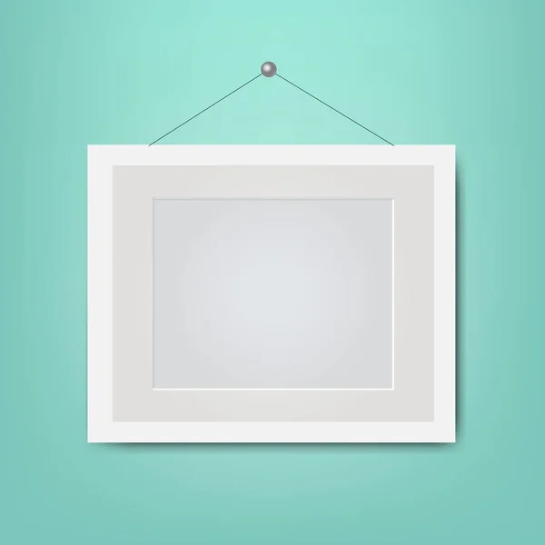Picture Frame Isolated Mint Background Gradient Mesh Vector Illustration — Stock Vector