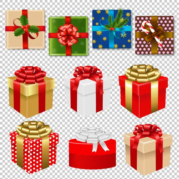 Renkli Hediye Kutusu Seti Gradyan Ağ, Vektör İllüstrasyonu ile izole edildi