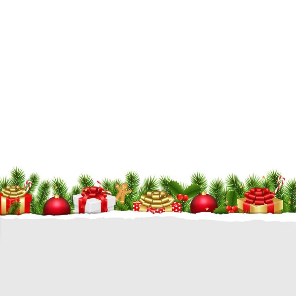 Fondo Blanco Fronterizo Navidad Con Malla Gradiente Ilustración Vectorial — Vector de stock