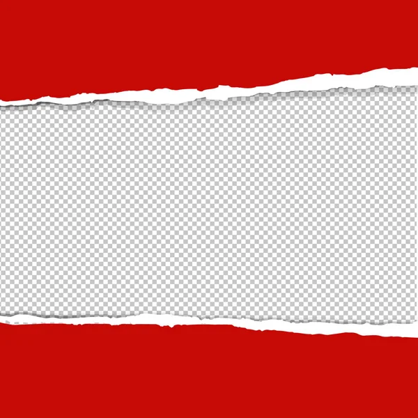 Red Gescheurd Papier Met Verloopnet Vectorillustratie — Stockvector