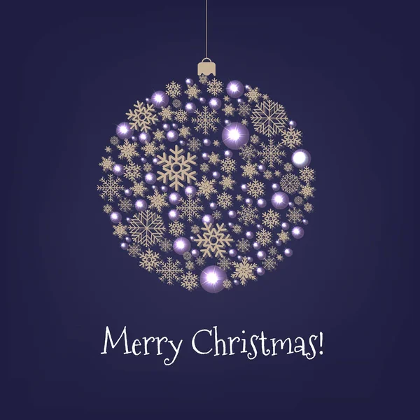 Xmas Card Christmas Ball Stars Gradient Mesh Vector Illustration — Stock Vector