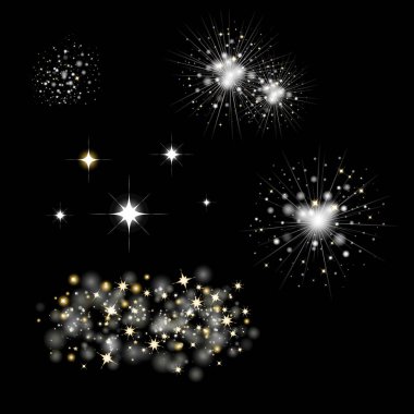 Havai fişek ve Bengal ışık vektör çizim