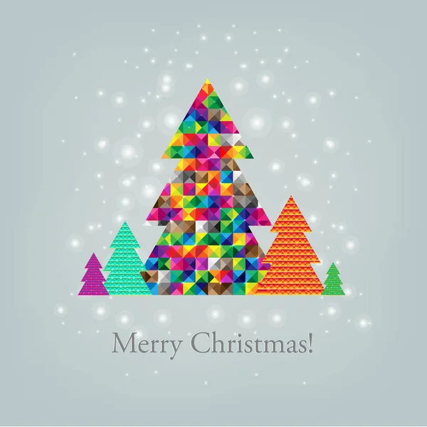 Merry Christmas Postcard Gradient Mesh Vector Illustration — Stock Vector