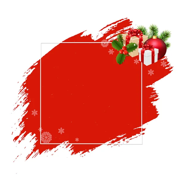 Buon Natale Banner Red Blobs Con Maglia Gradiente Illustrazione Vettoriale — Vettoriale Stock