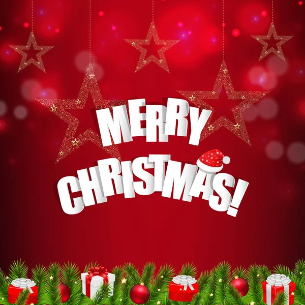 Cartes Rouges Noël Étoiles Noël Avec Maille Dégradée Illustration Vectorielle — Image vectorielle