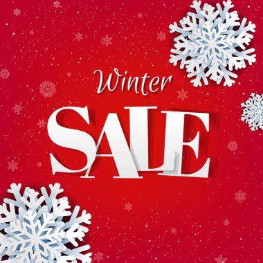 Gradyan Ağlı Kış İndirim Kartı, Vektör İllüstrasyonu