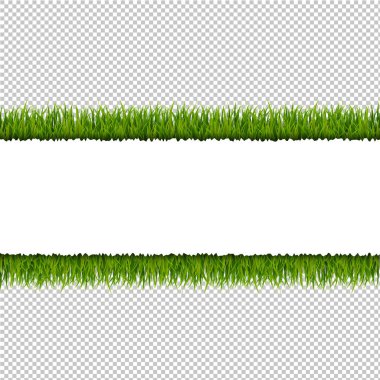 Yeşil Çimen Sınırı Şeffaf Arkaplan, Vektör Resimleri