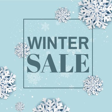 Gradyan Ağlı Kış Satışı Posteri, Vektör İllüstrasyonu