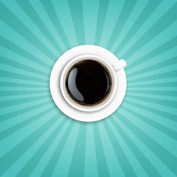 Goedemorgen Banner Met Kopje Koffie Met Gradiënt Mesh Vector Illustratie — Stockvector