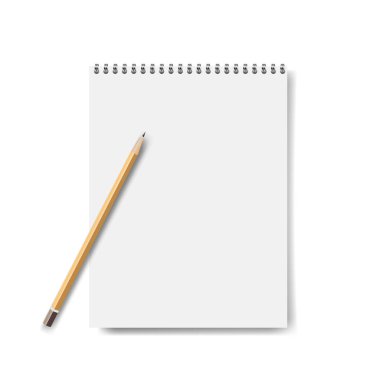 Bloknot degrade kafes, vektör çizim ile Pensil ile