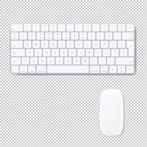 Teclado Computador Com Fundo Transparente Isolado Rato Ilustração Vetor — Vetor de Stock