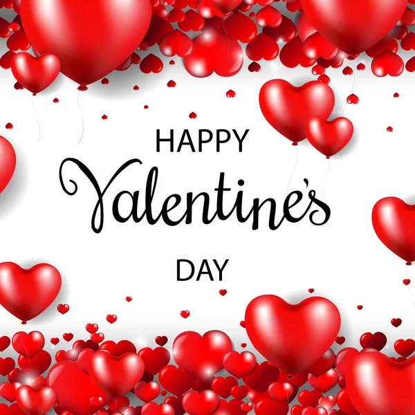 Happy Valentines Day Postcard Gradient Mesh Vector Illustration — Stock Vector