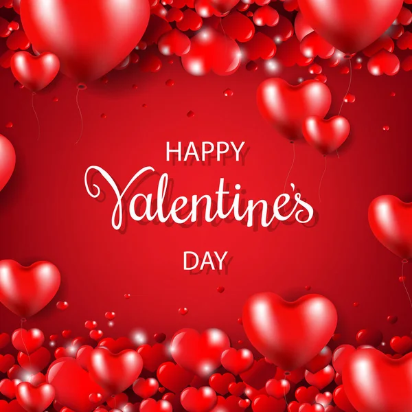 Happy Valentines Day Card Gradient Mesh Vector Illustration — Stock Vector