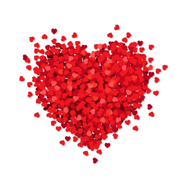 Κόκκινη Καρδιά Απομονώνονται Λευκό Φόντο Διανυσματική Απεικόνιση — Διανυσματικό Αρχείο