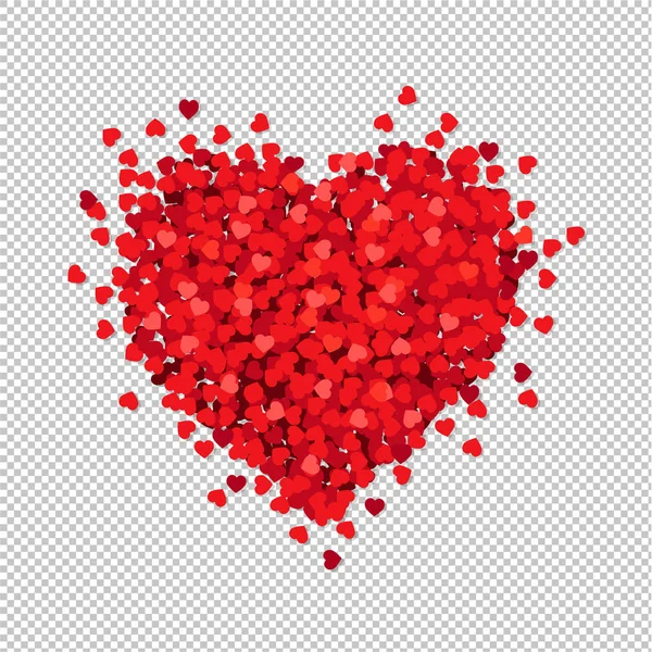 Rotes Herz Isolierter Transparenter Hintergrund Vektorillustration — Stockvektor