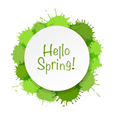 Yeşil Damlalar Beyaz Arkaplan, Vektör İllüzyonu