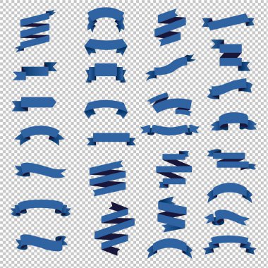 Mavi Web Kurdelesi Şeffaf Arkaplan, Vektör İllüstrasyonu