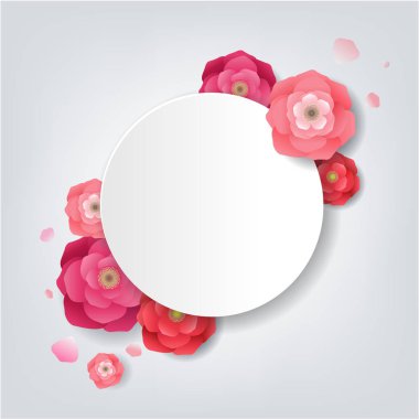 Gradyan Ağlı, Vektör Resimli Çiçekli Kartpostal