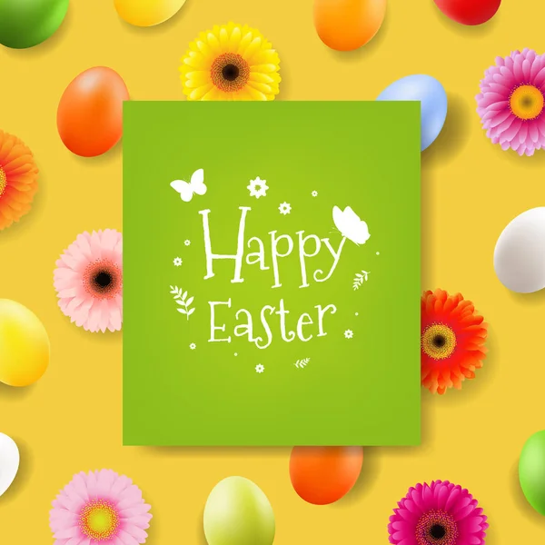 Bannière Joyeuse Pâques Avec Maille Dégradée Illustration Vectorielle — Image vectorielle