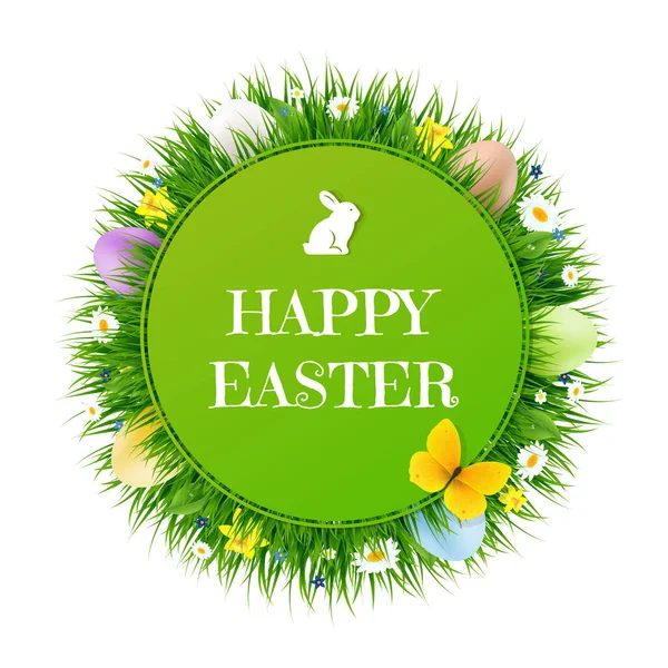 Happy Easter Postcard Gradient Mesh Vector Illustration — стоковый вектор