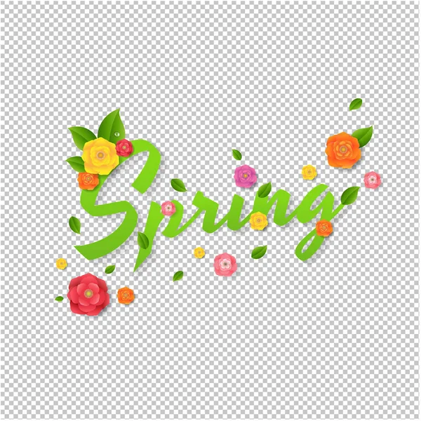 Spring Sale Text Transparenter Hintergrund Mit Gradientennetz Vektorillustration — Stockvektor
