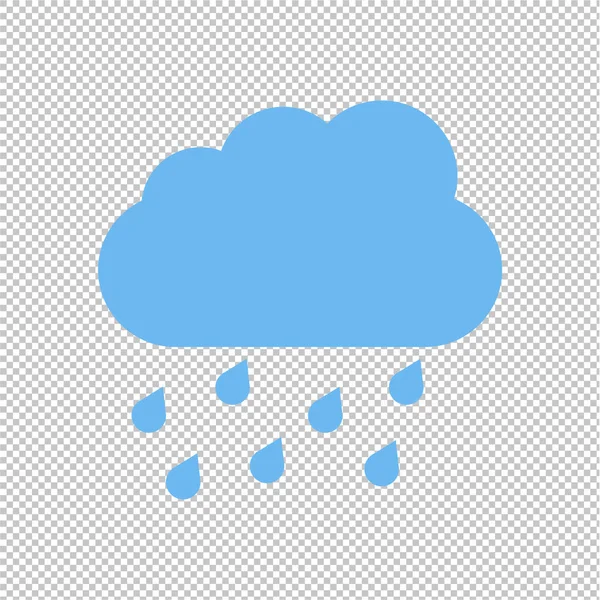 Blue Cloud Rain Transparent Background Vector Illustration — Stock Vector