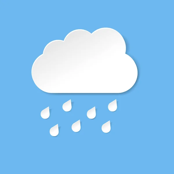 Blue Cloud Rain Blue Background Vector Illustration — Stock Vector