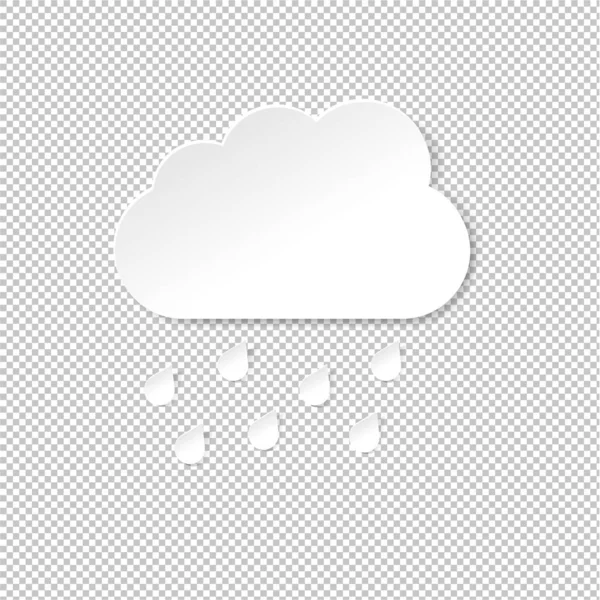 Blue Cloud Rain Transparent Background Vector Illustration — Stock Vector