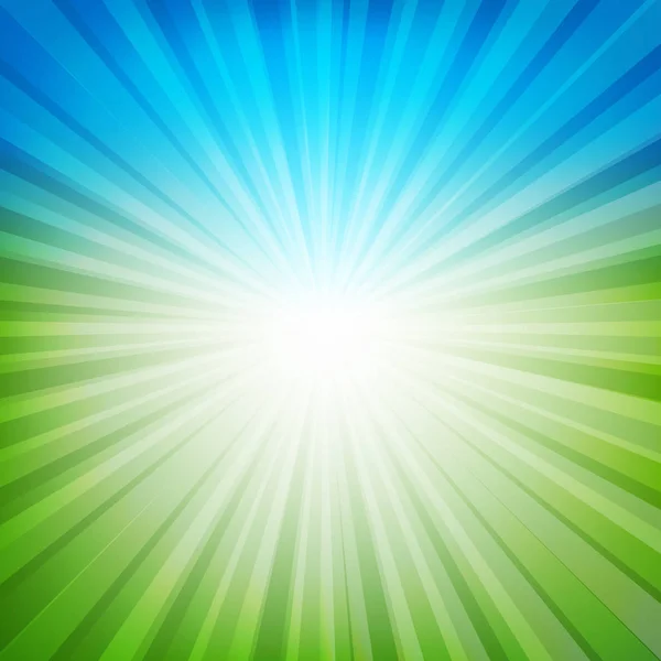 Blue Green Sunburst Background Gradient Mesh Vector Illustration — Stock Vector