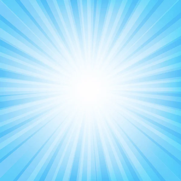 蓝色太阳爆发横幅与光束与渐变网格 矢量插图 — 图库矢量图片