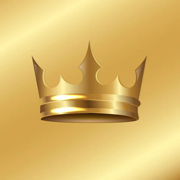 Golden Crown Isolerad Gyllene Bakgrund Med Gradient Mesh Vektor Illustration — Stock vektor