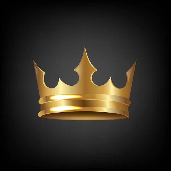 Golden Crown Isolated Black Background Gradient Mesh Vector Illustration — Stock Vector