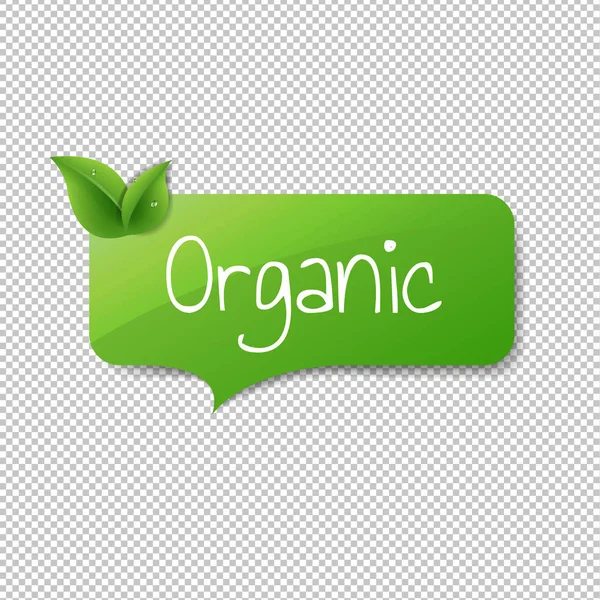 Fundo Transparente Isolado Etiqueta Orgânica Verde Com Malha Gradiente Ilustração — Vetor de Stock
