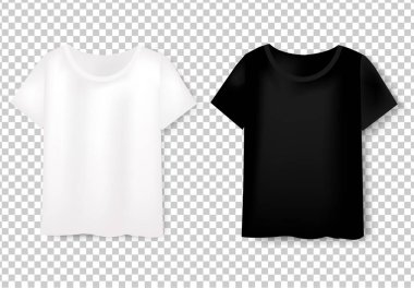 Degrade Örgü, Vektör İllüstrasyon ile Şeffaf Arka Plan Üzerinde T-shirt Set Ön Görünümler