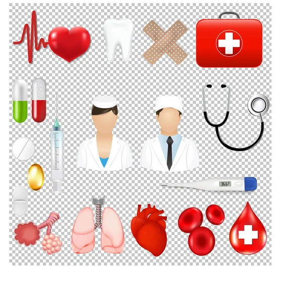 Iconos Médicos Herramientas Equipos Ilustración — Vector de stock