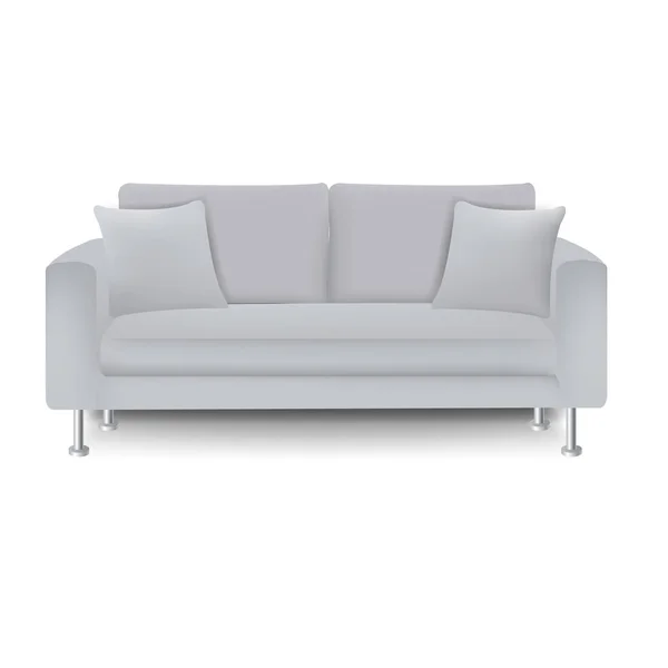 Graues Schlafsofa Mit Isoliertem Hintergrund Illustration — Stockvektor