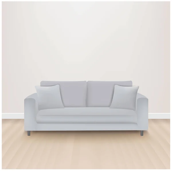 Grey Sofa Bed Isolated Background Illustration — Stock Vector