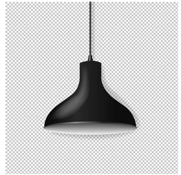 Svart Hängande Lampa Isolerad Vit Bakgrund Illustration — Stock vektor