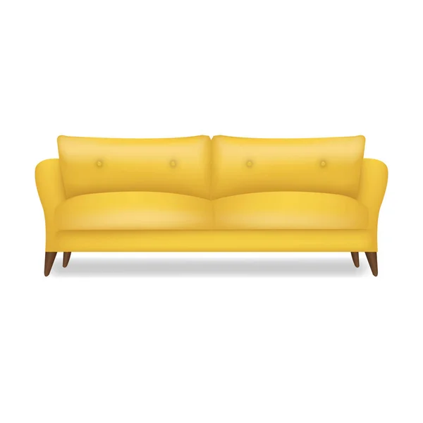 Sofa Isoliert Weißer Hintergrund Illustration — Stockvektor