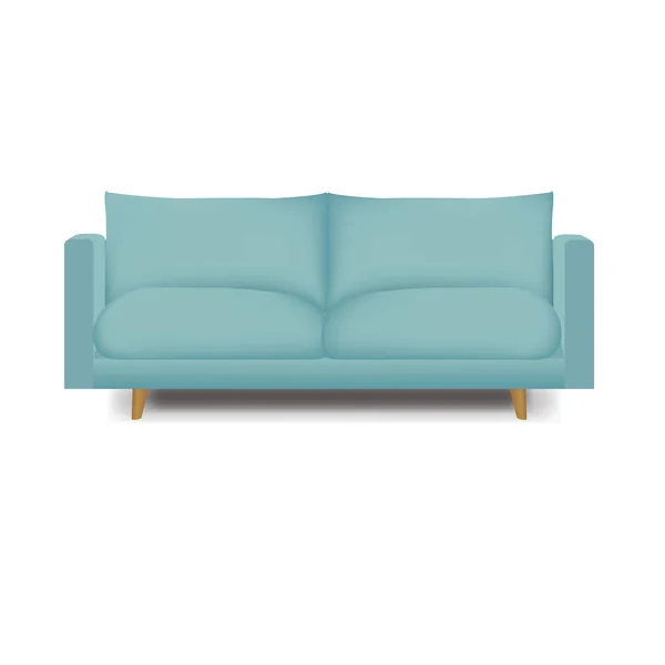 Mint Modernes Sofa Isoliert Weißen Hintergrund — Stockvektor